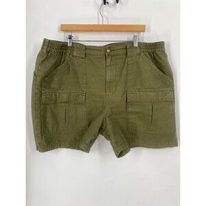 Cabelas Shorts 42 Mens Green Khaki Cargo Pockets Outdoors Wear Casual Adult